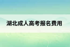 恩施成人高考报名费用